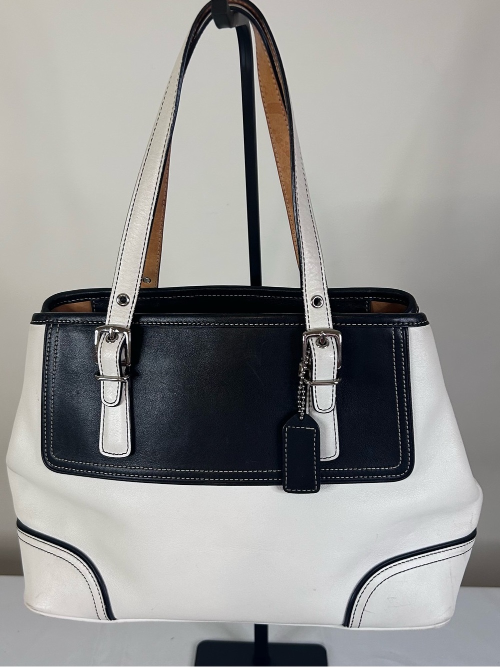 Coach Classic Two-Tone Black and White Women's Tote Bag